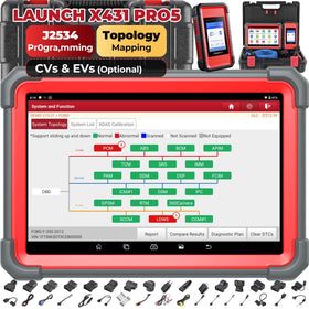 LAUNCH PRO5 front tablet view showing dashboard-style interface and fast diagnostics