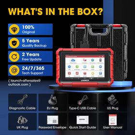 LAUNCH guided function interface demonstrating step-by-step service procedures
