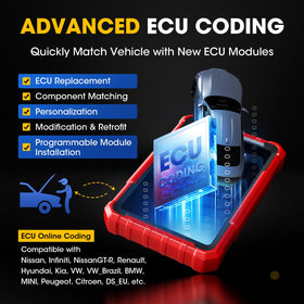 LAUNCH tablet showing live engine data stream for fast fault-tracing