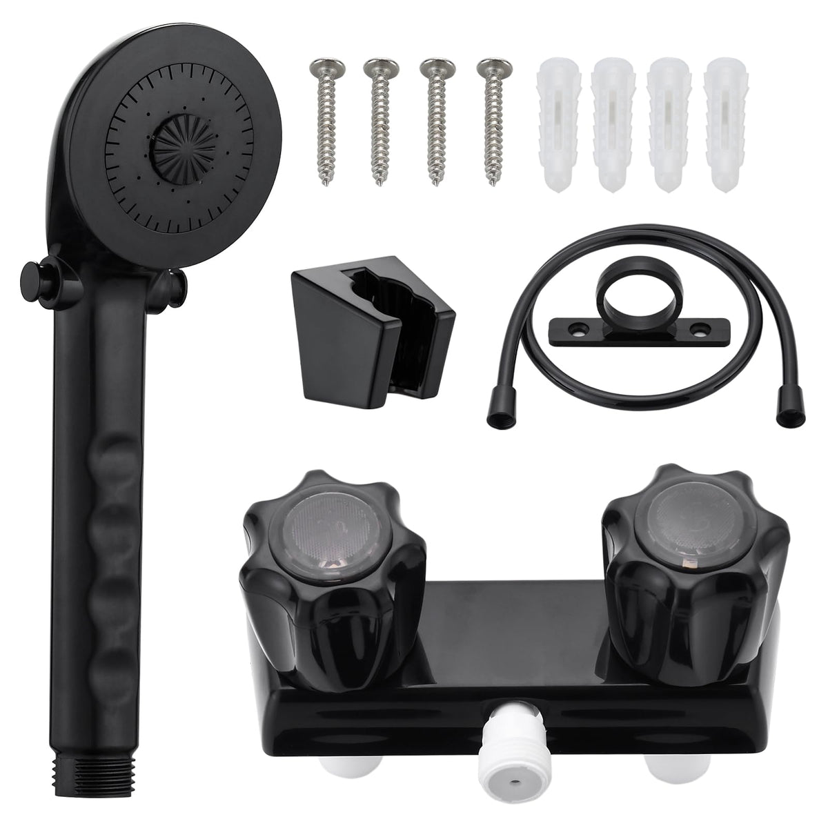 LavishStream front view faucet kit showing compact mount and sleek black finish for space saving
