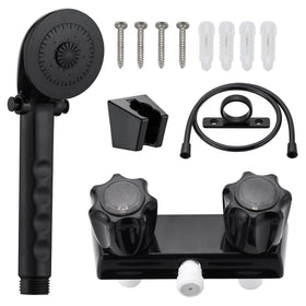 LavishStream front view faucet kit showing compact mount and sleek black finish for space saving