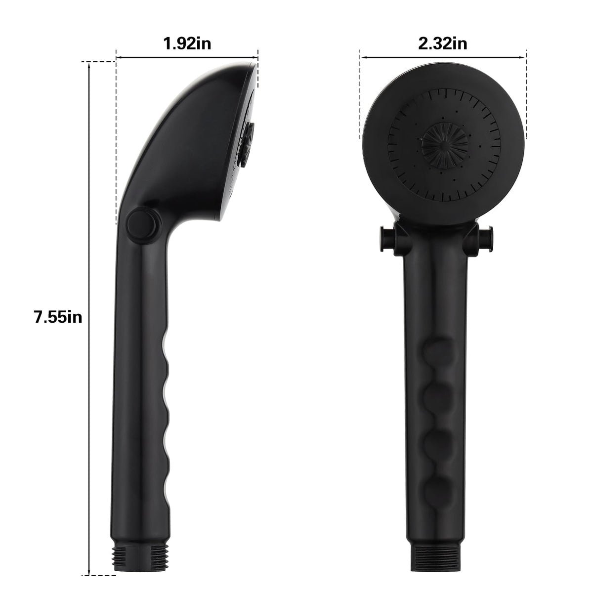 LavishStream handheld showerhead close-up highlighting spray face and comfortable grip benefit