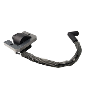 LawnCamille ignition coil next to ruler showing compact size for easy handling