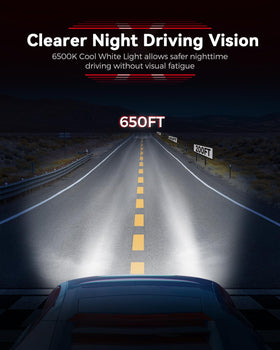 Laxmas beam pattern on road at night demonstrating focused illumination