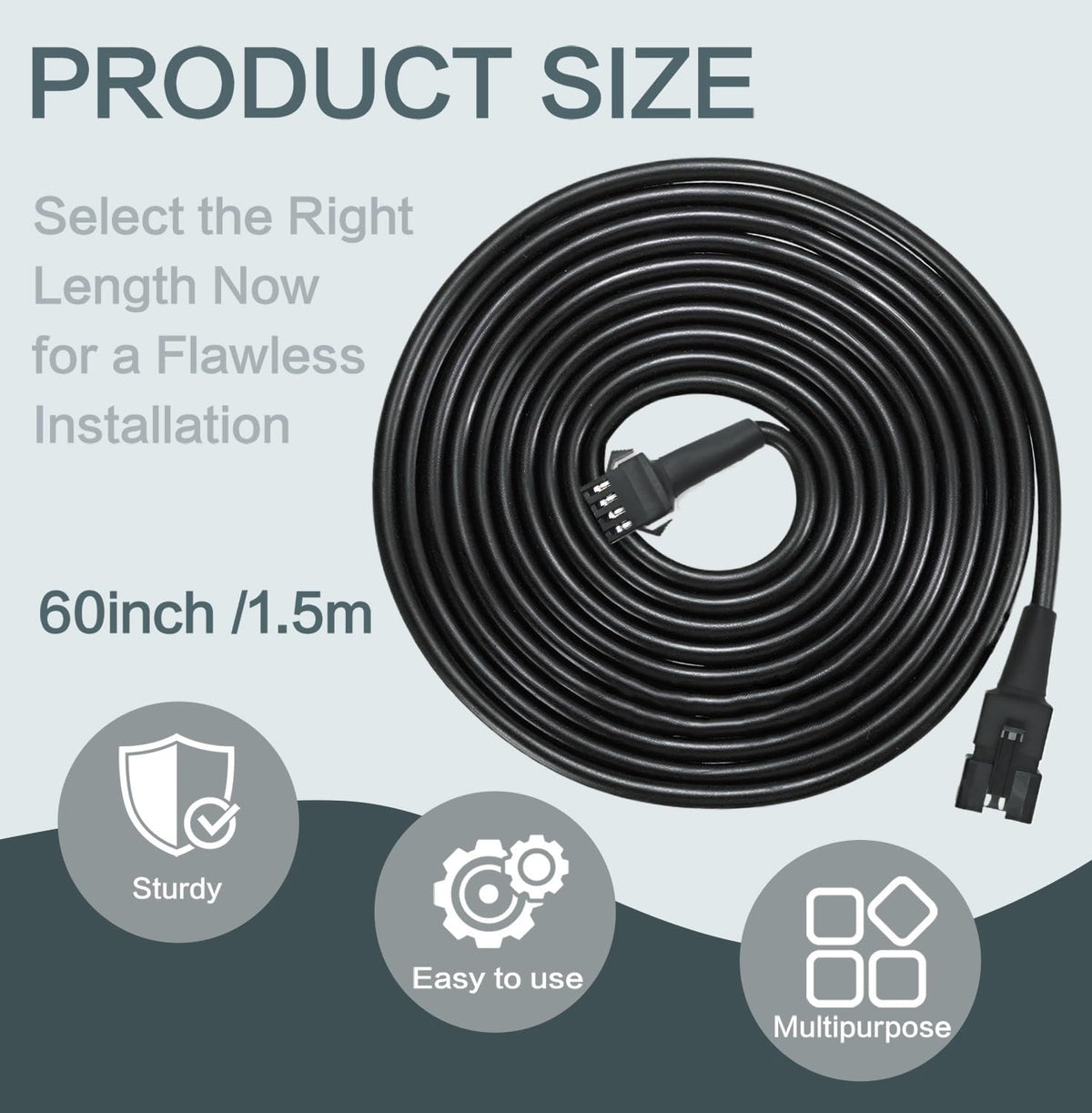 LAZZPPO PVC jacket cable texture detail demonstrating weather-resistant durability