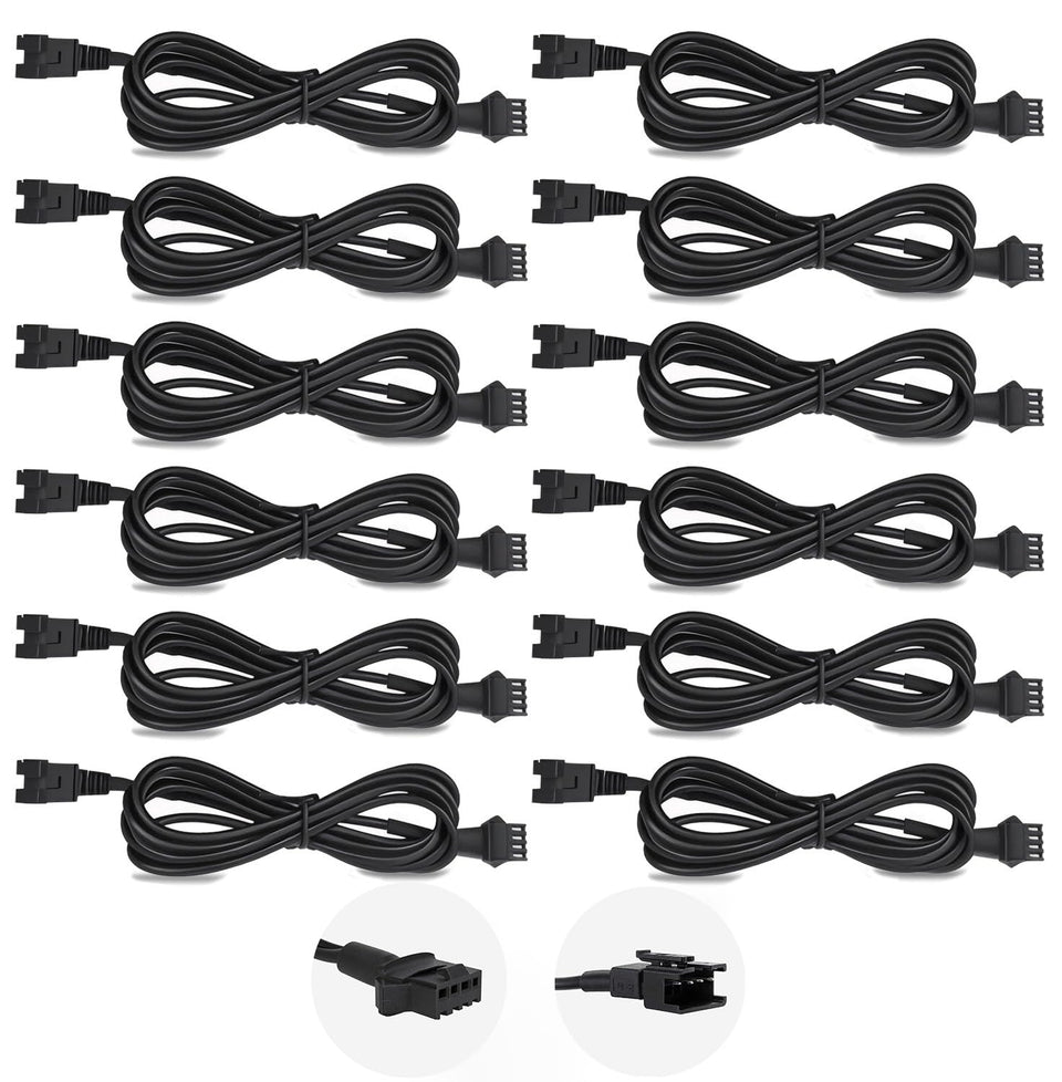LAZZPPO front view of 12-pack extension cables showing kit contents and benefit of ready supply
