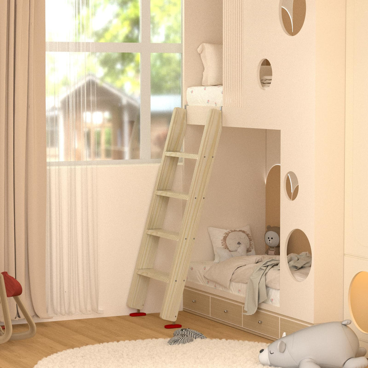 LBMBMO ladder with painted DIY finish demonstrating easy customization