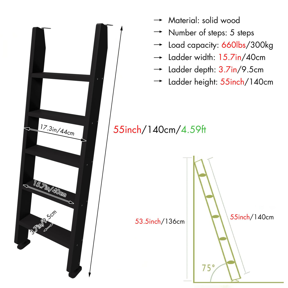 LBMBMO side profile highlighting 3/4 inch thick solid wood strength