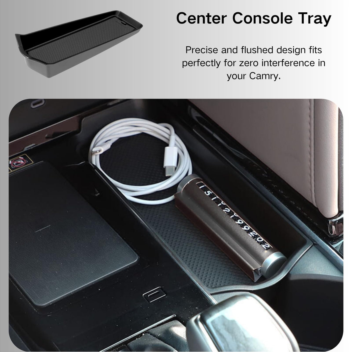 LBNCOBAG gear-shift side tray angle keeping keys and coins contained and quiet