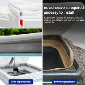 LCGAOYA installed on an RV vent cover showing tight compression and leak prevention