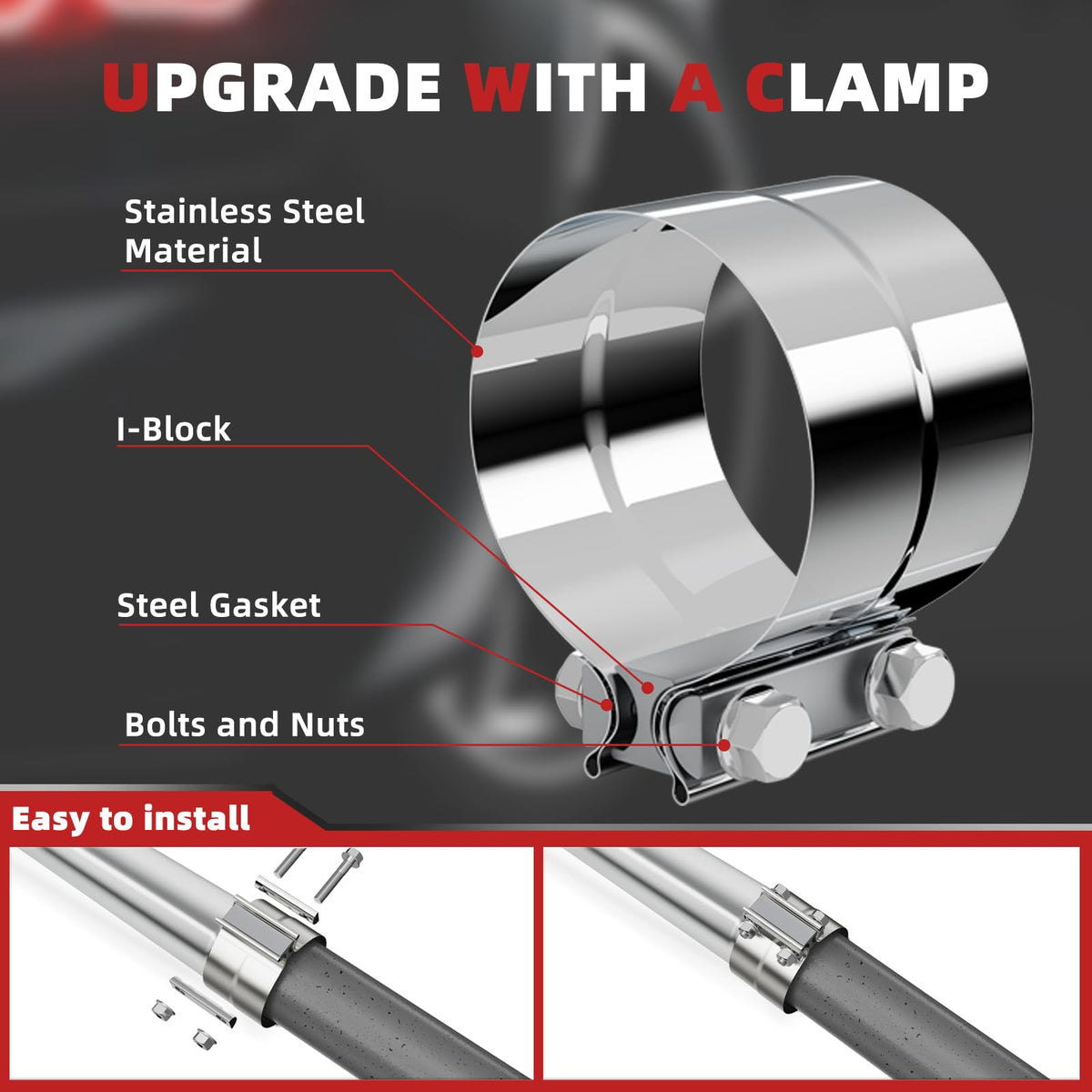 LCGP close-up of flared pipe end illustrating secure clamping benefit