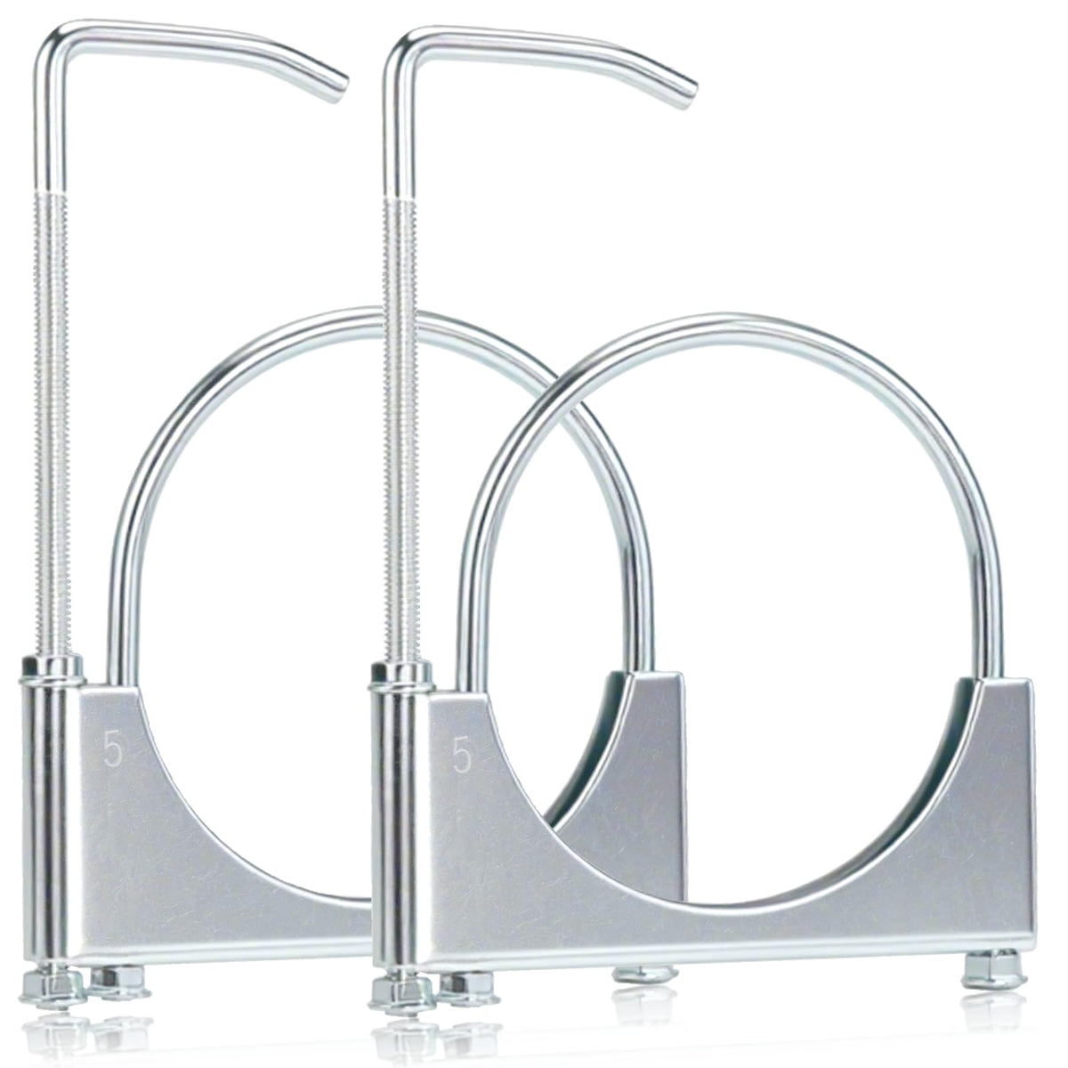 LCGP clamp front view showing full 5-inch band and hanger for secure fit