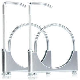 LCGP clamp front view showing full 5-inch band and hanger for secure fit