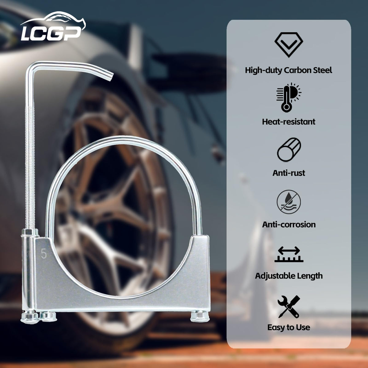 LCGP side profile highlighting rear hanger and bolt locations for easy install