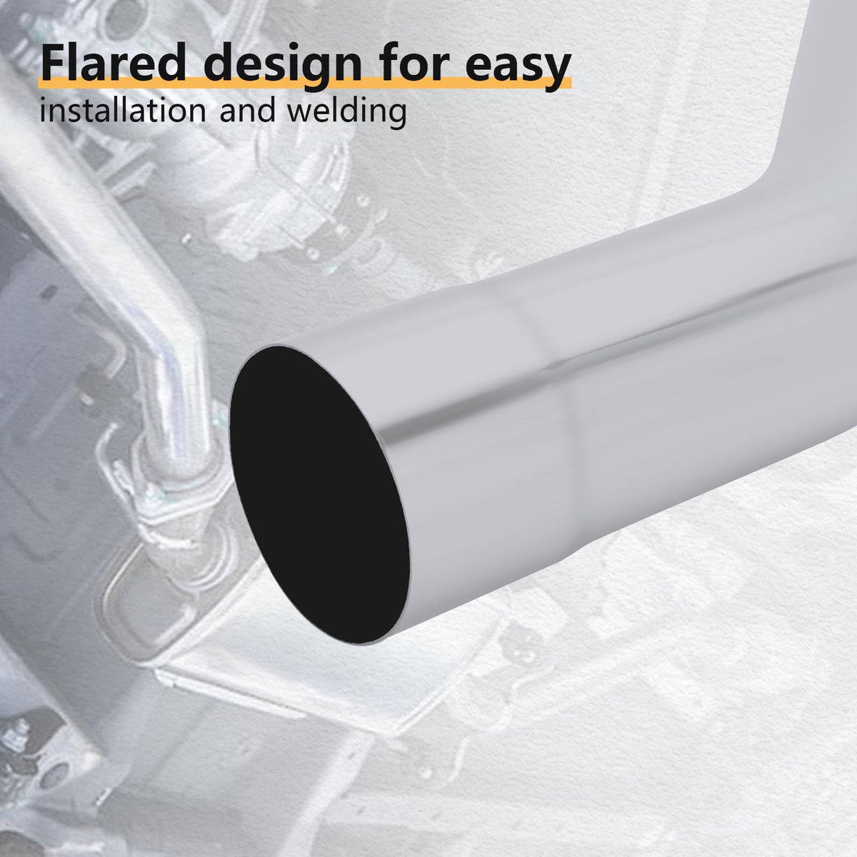 LCGP exhaust installed on vehicle demonstrating proper routing and improved exhaust alignment