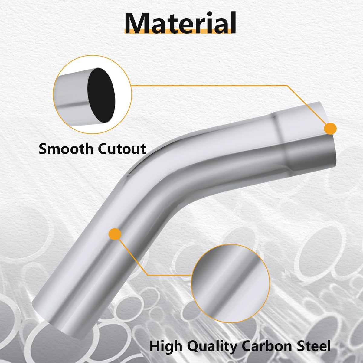 LCGP exhaust size comparison with tape measure illustrating exact 3" OD for measurement confirmation