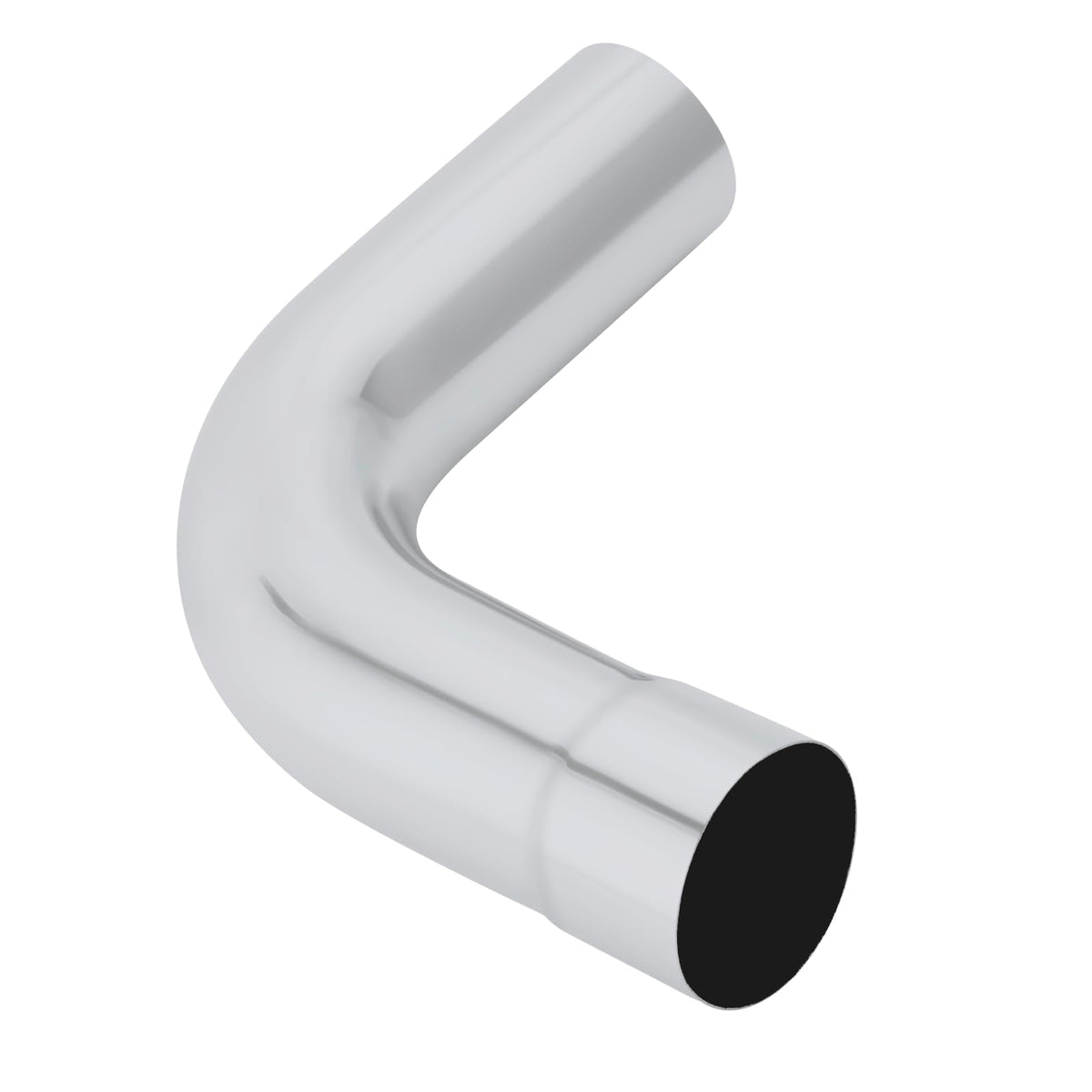 LCGP front view of 3-inch 90° exhaust elbow showing shape and fit benefit