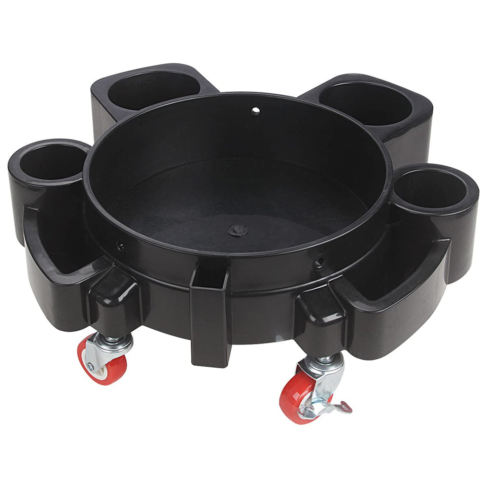 LCGP bucket dolly front view showing platform and storage keeping tools accessible