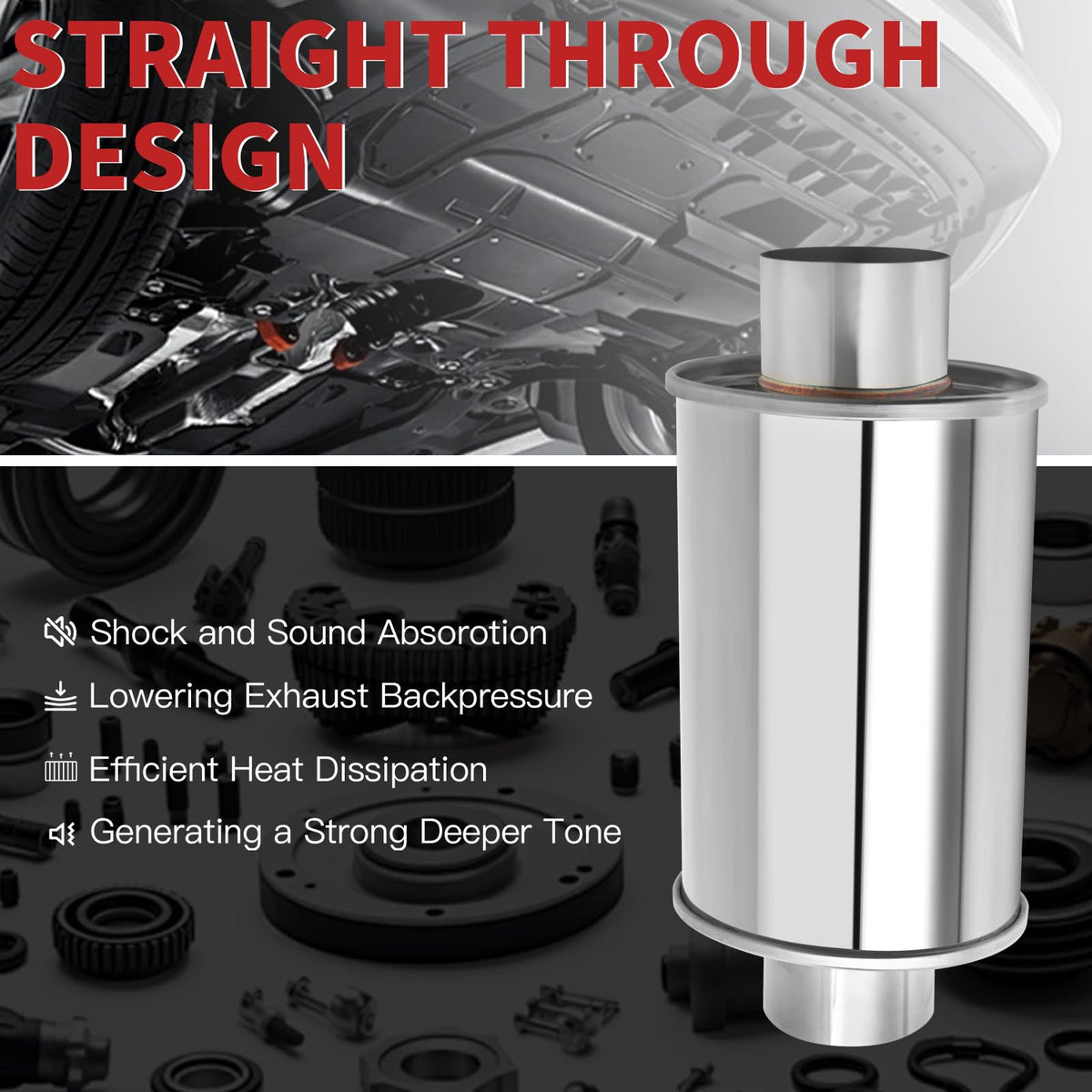LCGP installed on vehicle exhaust demonstrating reduced cabin drone