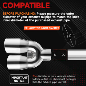LCGP inlet fit demo on tailpipe showing 3-inch fit and easy installation benefit
