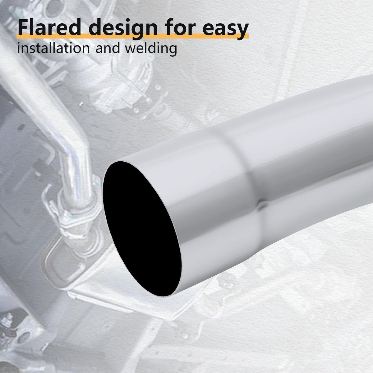 LCGP exhaust elbow next to ruler showing 3-inch scale for accurate selection