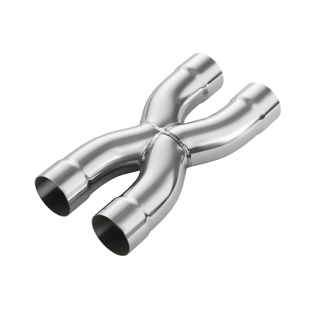LCGP X pipe front profile showing polished crossover and clean lines for durable fit