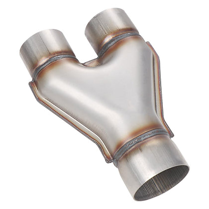 LCGP Y pipe front view showing dual outlets and single inlet for clear fitment