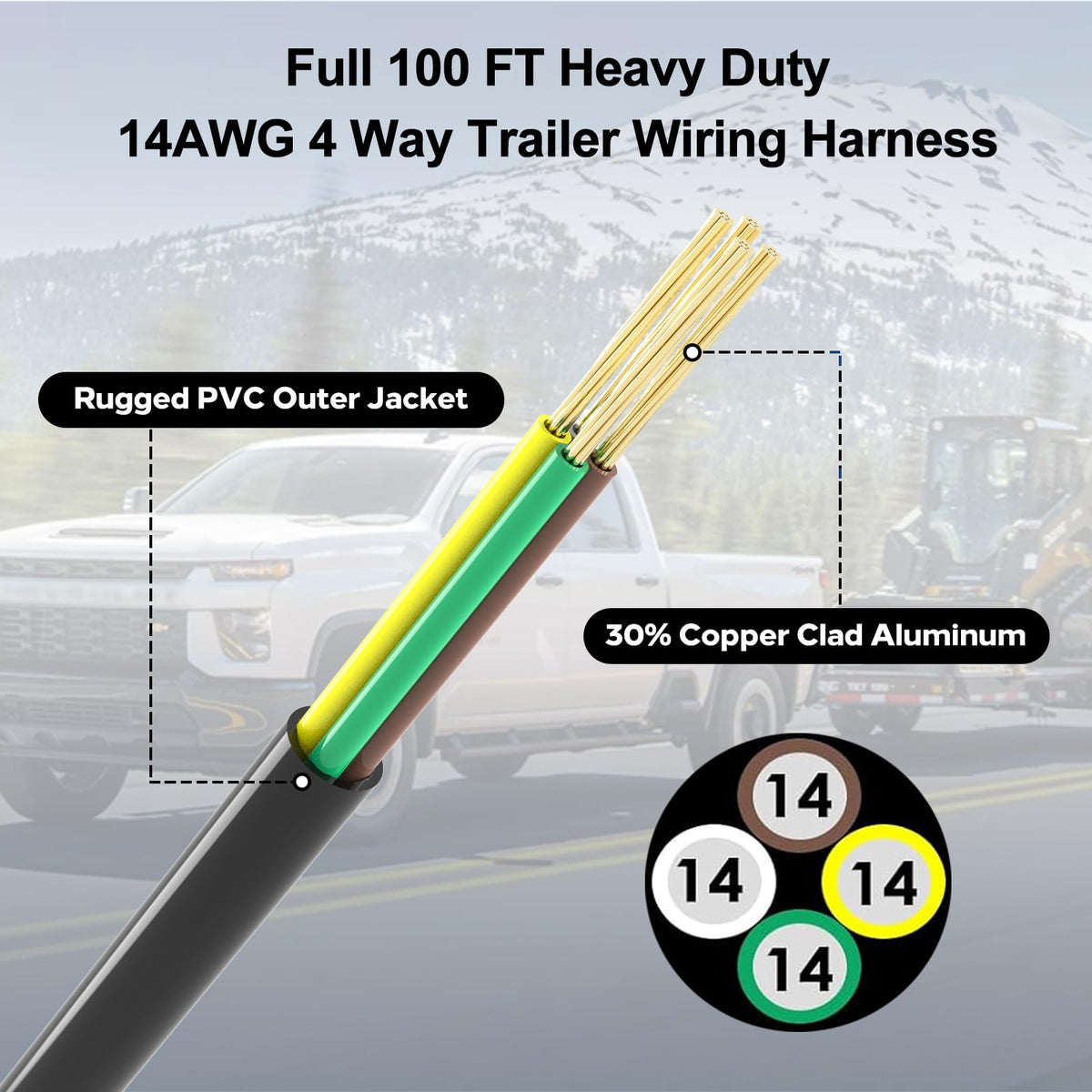 Lcrslitx cable next to measuring tape confirming full 100ft length benefit