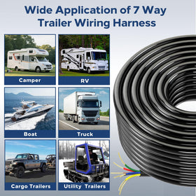 Lcrslitx cable next to measuring tape, illustrates full 100-foot continuous length