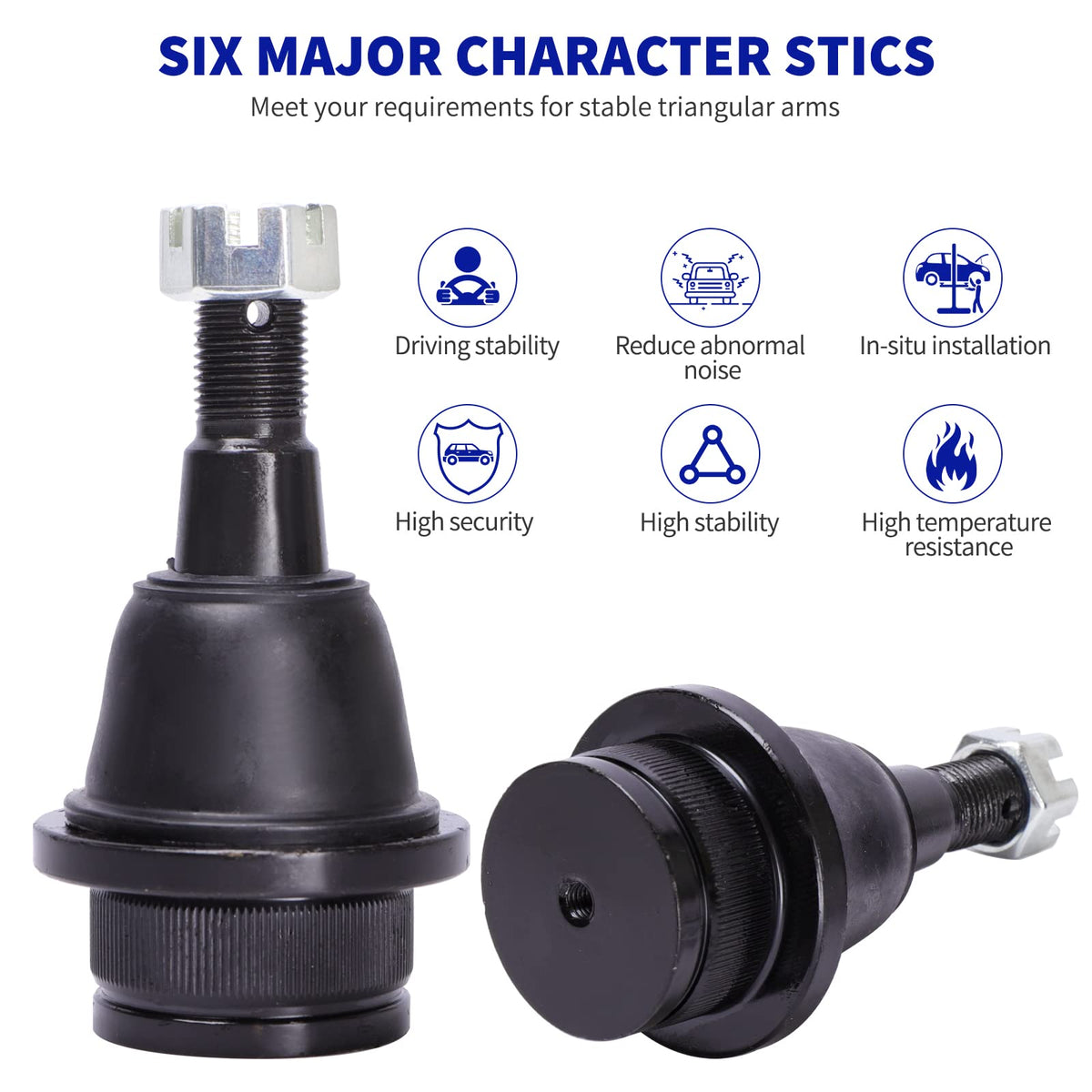 LCWRGS ball joint close-up of threaded stud and seal for long-lasting durability