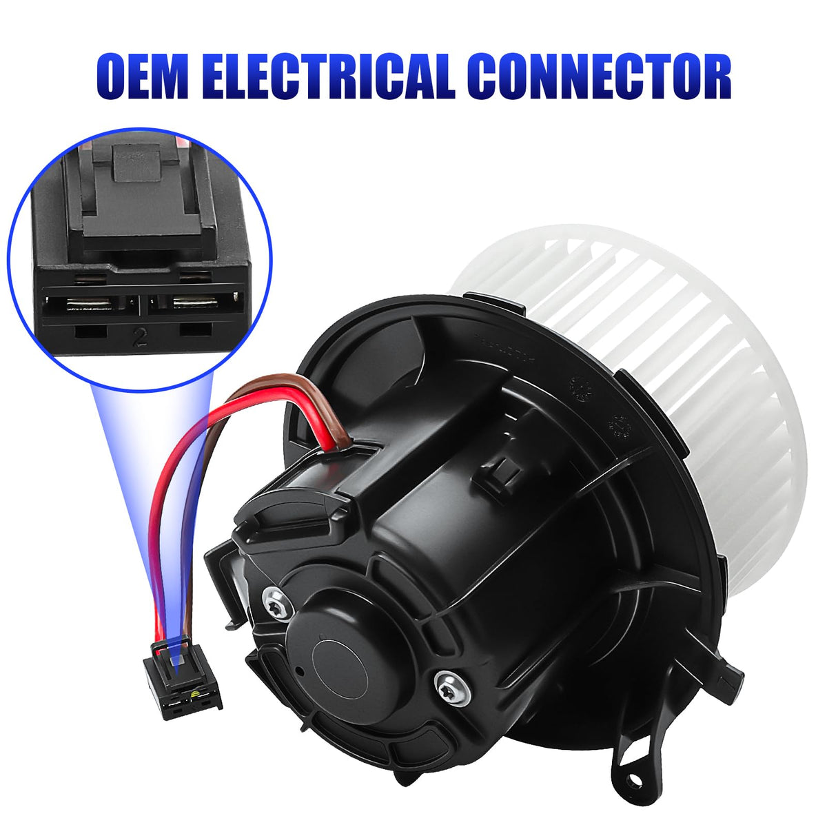 LCWRGS motor connector detail demonstrating OEM-style plug for simple installation