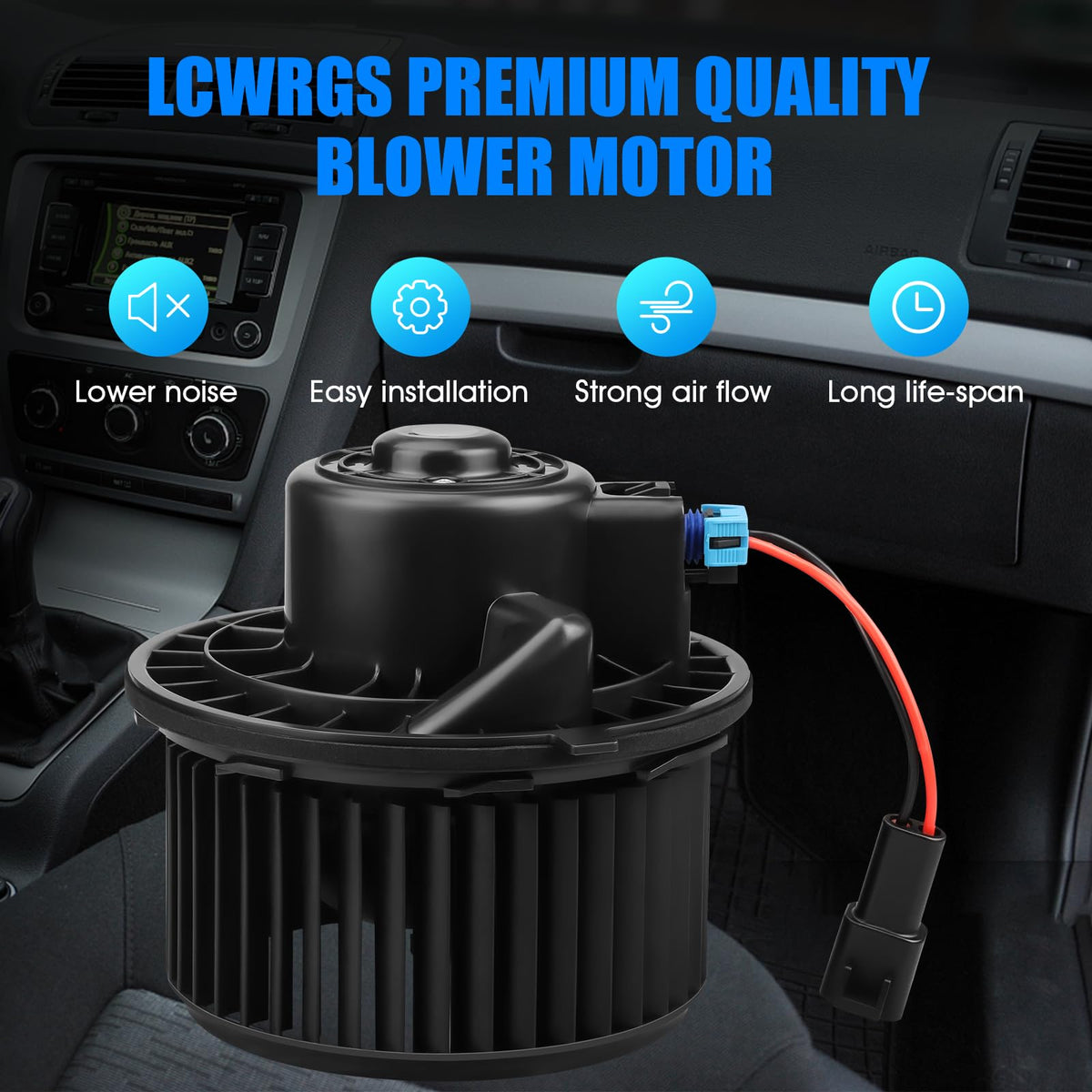 LCWRGS fan wheel close-up highlighting balanced design for quiet operation