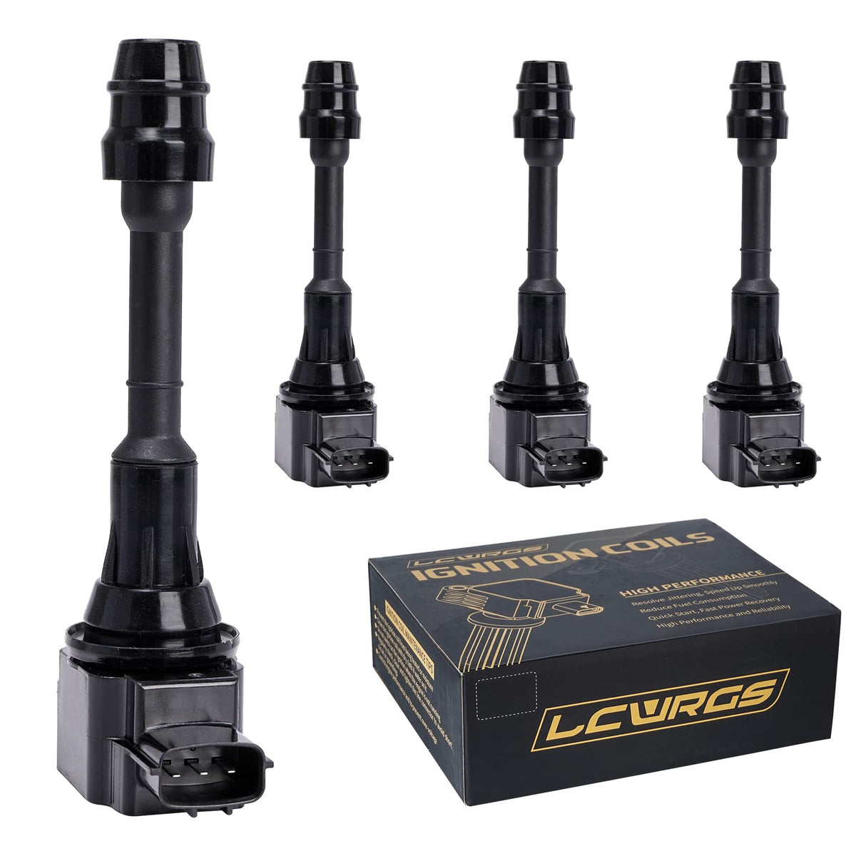LCWRGS front view of four ignition coils showing fitment and packaging benefit