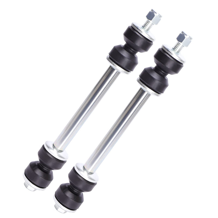 LCWRGS front sway bar end link packaging showing included pair and hardware benefits