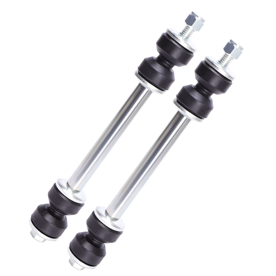 LCWRGS front sway bar end link packaging showing included pair and hardware benefits