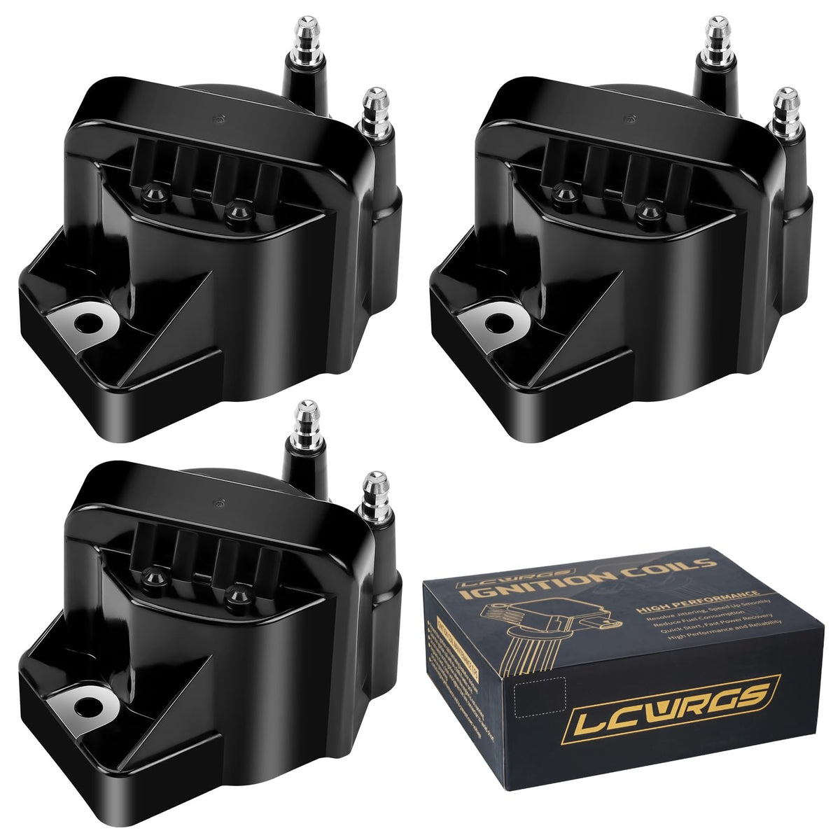 LCWRGS front view of three ignition coils showing fit and finish for reliable replacement