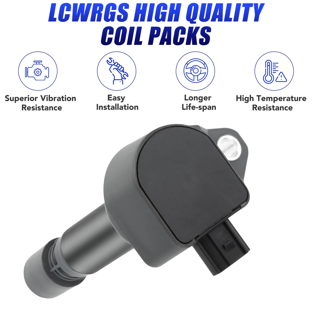 LCWRGS ignition coil close-up highlighting copper windings for reliable spark