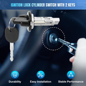 LCWRGS packaged contents laid out: cylinder and two keys for convenience