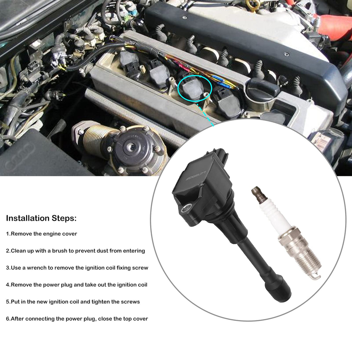 LCWRGS coil installed in engine bay demonstrating restored ignition performance