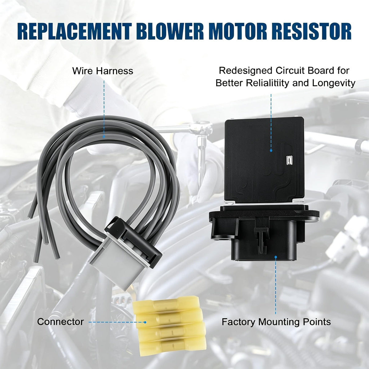 LCWRGS resistor installed in Toyota Tacoma HVAC cavity illustrating restored airflow