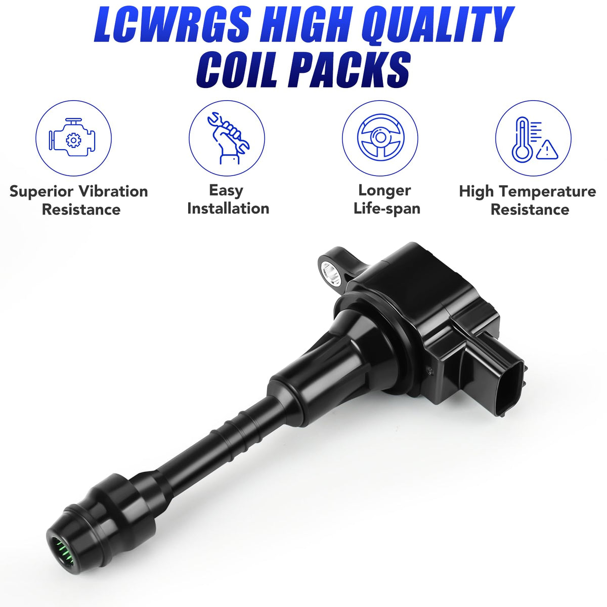 LCWRGS single ignition coil close-up highlighting robust connectors and durable housing
