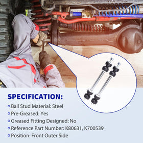 LCWRGS sway bar links during garage installation showing straightforward replacement