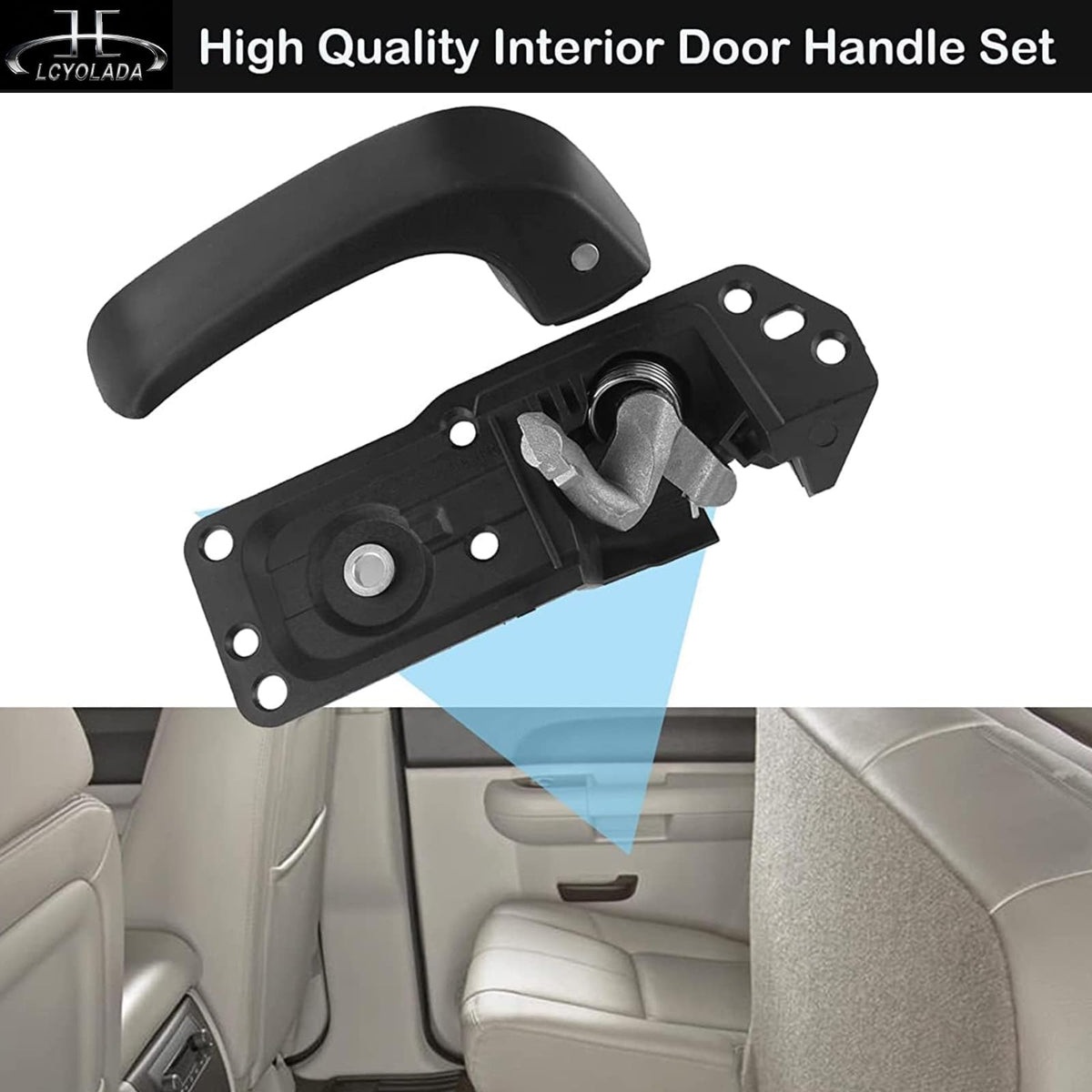 Lcyolada close-up of handle texture and mounting tabs demonstrating durable fit