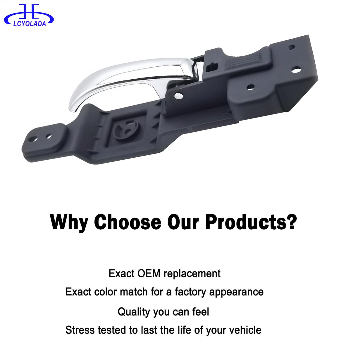 Lcyolada handle installed on driver door illustrating easy replacement benefit