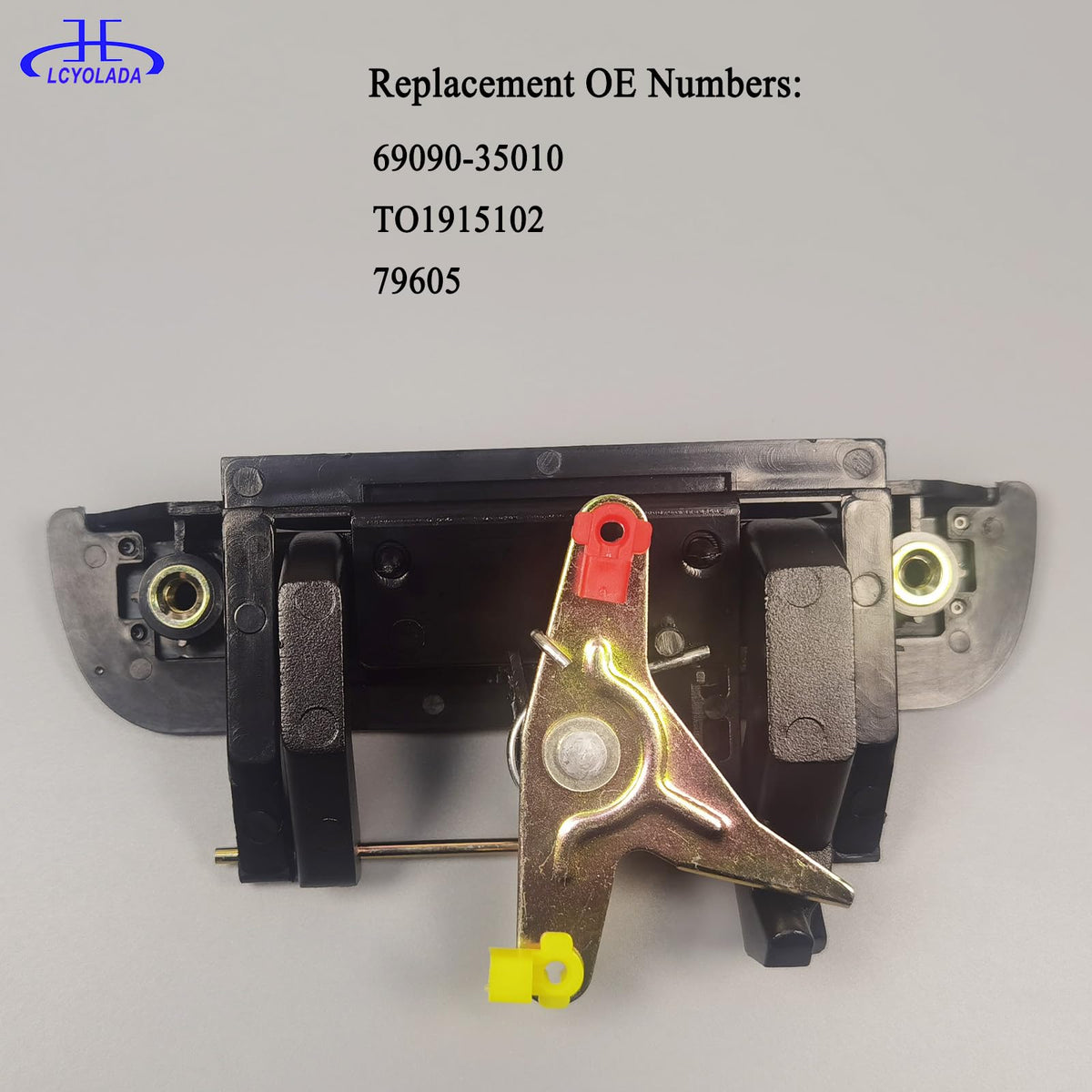 Lcyolada handle next to ruler and hardware proving correct scale