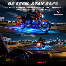 LD DARKEAGLE dual-zone demo with different colors on each motorcycle side for contrast