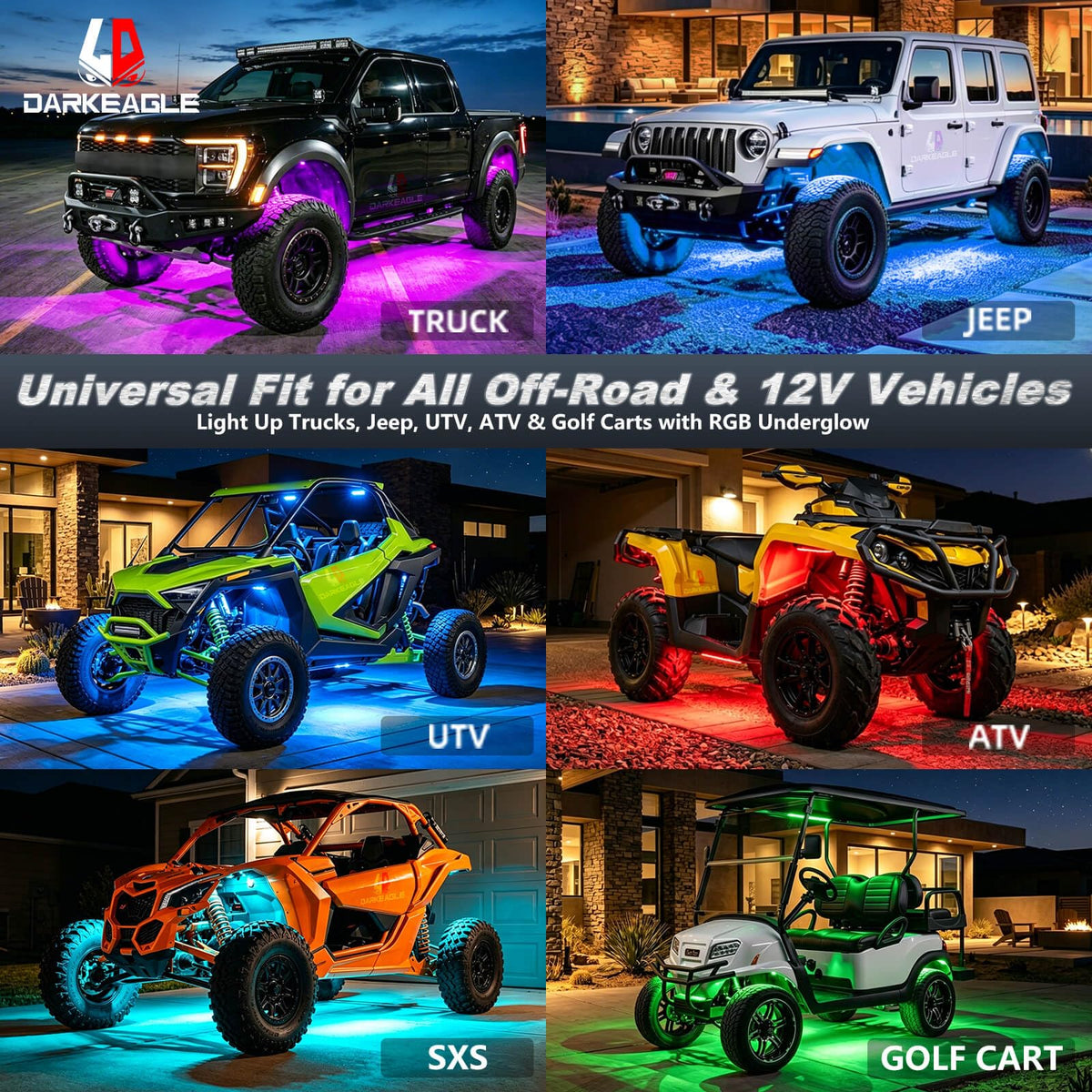 LD DARKEAGLE installed underbody wide shot improving night visibility and style