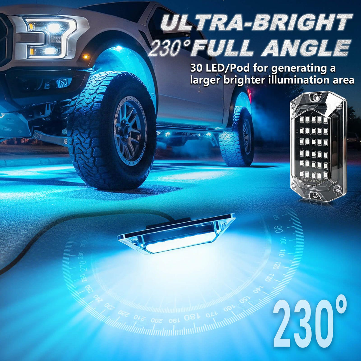 LD DARKEAGLE size scale with hand illustrating compact pod size and easy mounting benefit