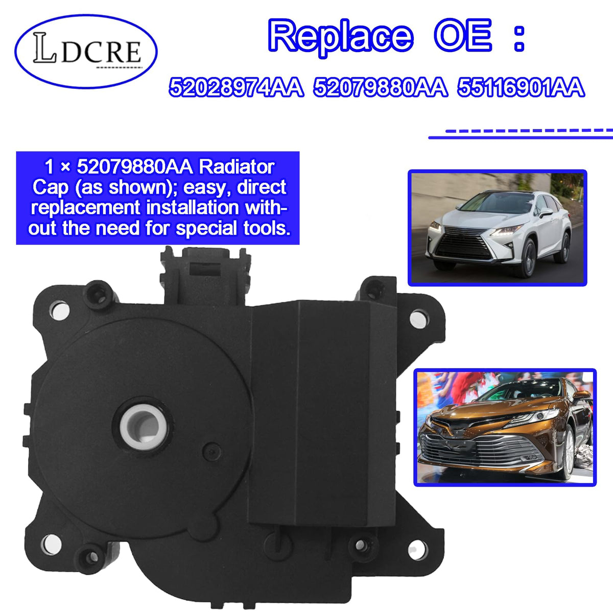 LDCRE actuator electrical connector detail highlighting plug-and-play benefit