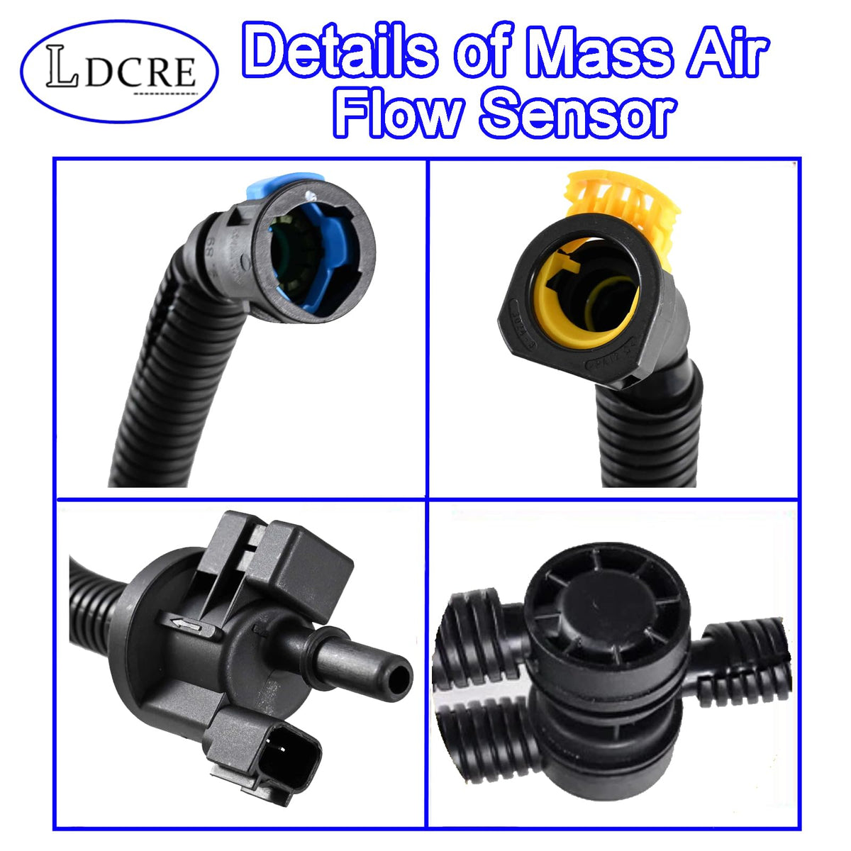 LDCRE valve connector and label detail for easy part identification